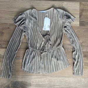 Zara Shimmering Silver Blouse